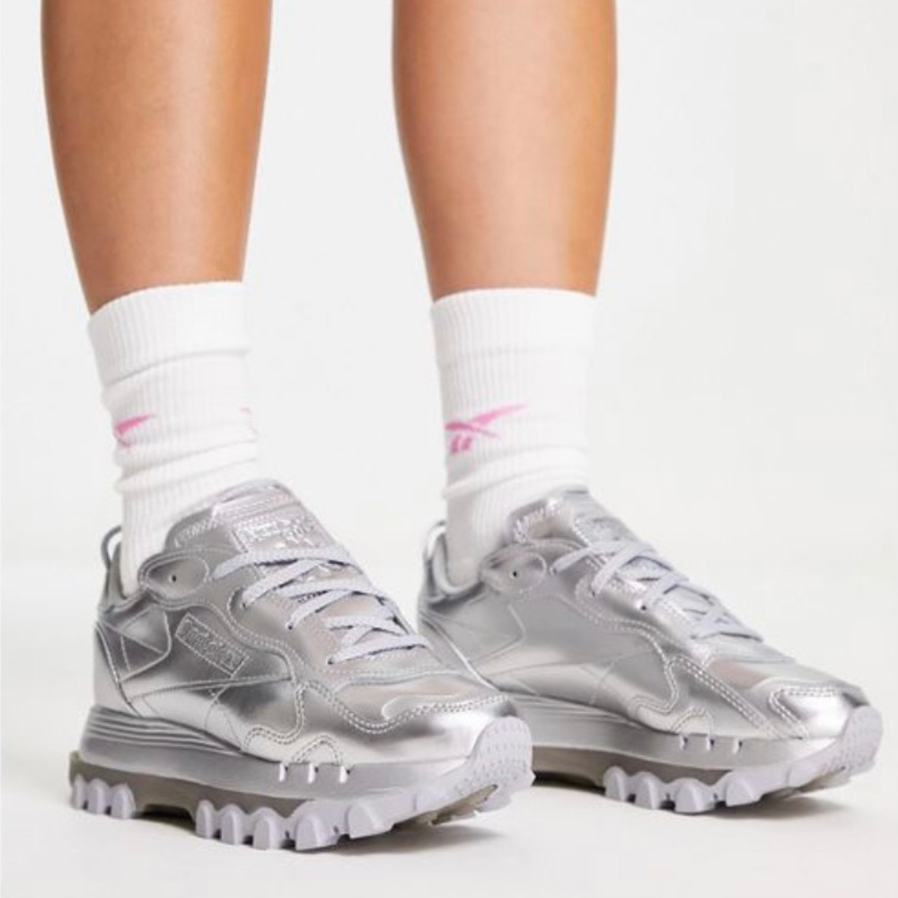 Reebok x Cardi B LRU77 Sneakers in Silver Sz 8 Women’s